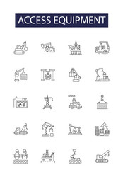 access equipment line icons and signs vector