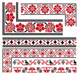 collection of national ornaments Vector Image