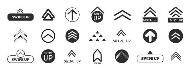 swipe up slide arrow button scroll ui icon vector image