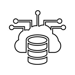 data database icon line outline design vector image