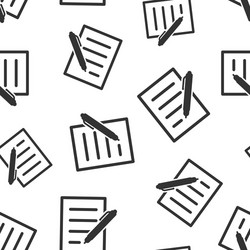 Document with Pen - Seamless Pattern vector image