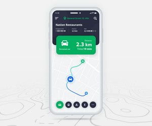 Map gps navigation ux ui concept smartphone vector