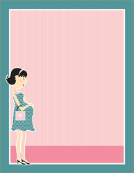 Pregnant Woman Border Vector Image