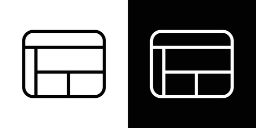 table layout icon set web excel data symbol vector image