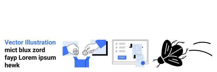 bug report process with online form submission vector image
