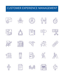 Customer experience management line icons signs vector