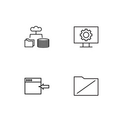 data analytics linear icons set simple outline vector image