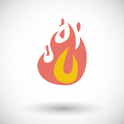 Simple flame icon in flat style Royalty Free Vector Image