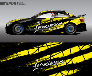 Racing Car Wrap - Dynamic Texture Vector Image