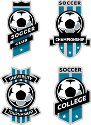 Soccer Logo Set - Football Emblem Collection Vector Image