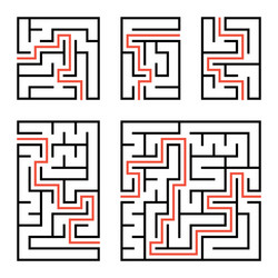 a set square and rectangular labyrinths vector image