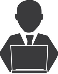 Man Using Laptop Computer vector
