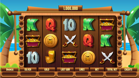 playing field slots game for user interface vector image