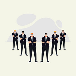 professional security bodyguard in black glasses vector