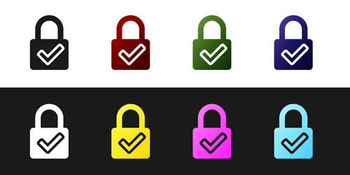 set open padlock and check mark icon isolated vector image