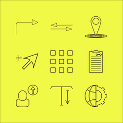 web linear icon set simple outline icons vector image