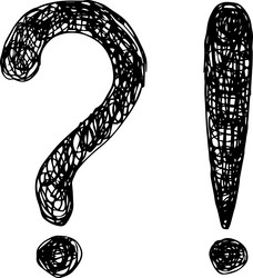 hand drawn large question mark and exclamation mar vector