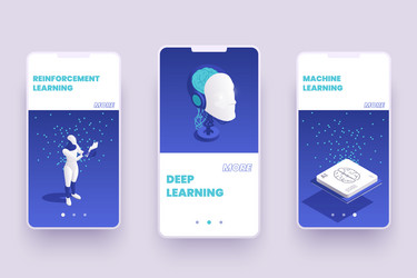 machine learning mobile banners vector