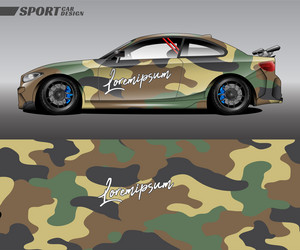 Racing Car Wrap - Camo Texture Vector Image