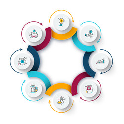 abstract element of cycle diagram with 8 steps vector image