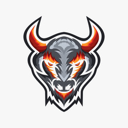 Bull Head Emblem Vector Image