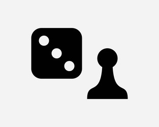 Chess piece and dice icon vector