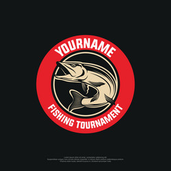 fishing tournament logo with badge style vector