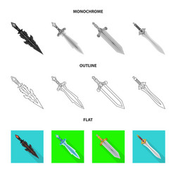 isolated object of game and armor icon collection vector image