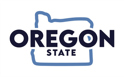 Oregon State Flag - Blue & White Vector Image