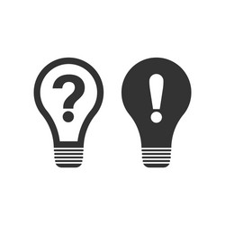 problem solution icon in flat style light bulb vector image