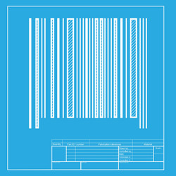 bar code sign white section of icon on blueprint vector