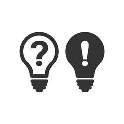 problem solution icon in flat style light bulb vector image