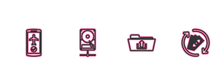 set line flight mode in mobile folder upload vector image