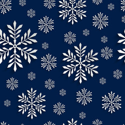 Abstract 3d seamless pattern with snowflakes vector