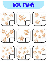 count how many ginger snowflakes write down vector image