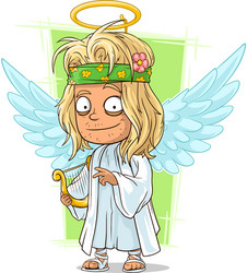 Cute Longhaired Angel Vector Image