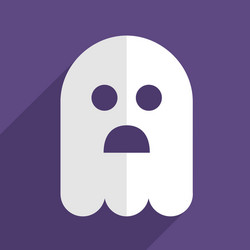 halloween ghost flat icon badge vector