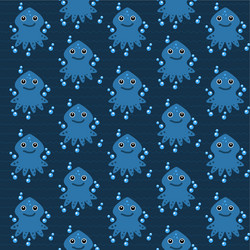seamless pattern with squid vector image