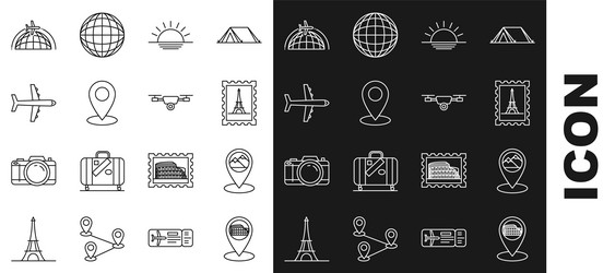 set line map pointer with coliseum in rome italy vector image