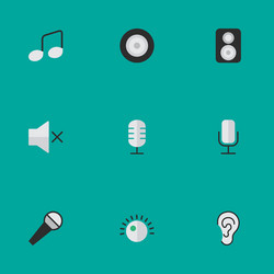 set of simple sound icons vector image