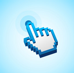 pixel computer cursor push button sign vector image