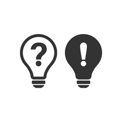 problem solution icon in flat style light bulb vector image