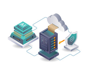 system for analyzing cloud server data security vector image