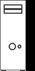 computer case or system unit black color icon vector image