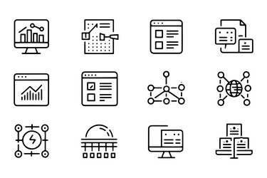 data structure and analysis concept related vector image