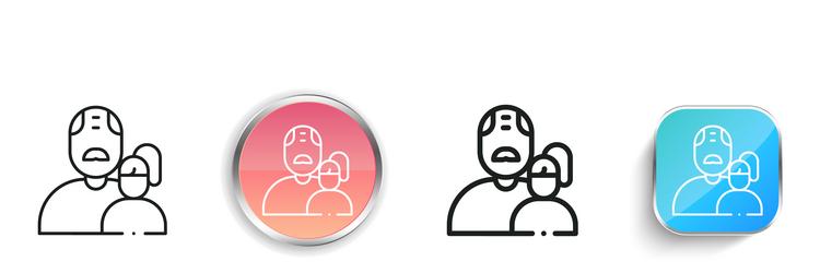 grandfather icon thin linear regular and button vector image