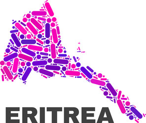 mosaic eritrea map of dots and lines vector