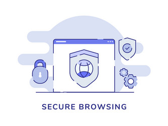 secure browsing concept internet shield around vector image