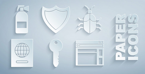 set key system bug concept passport website vector image