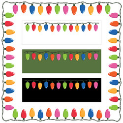 Light bulb garland square border christmas design Vector Image